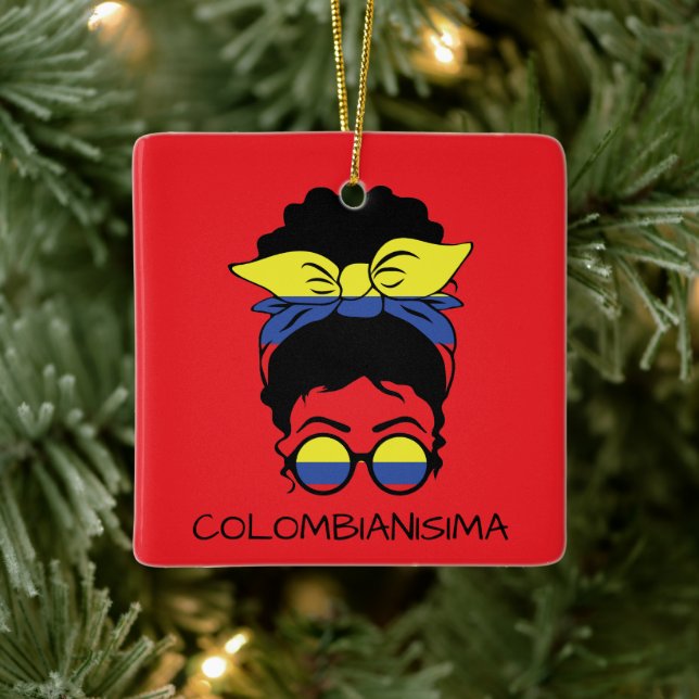 Adorno De Cerámica Bandera Chica colombiana CUTE COLOMBIANISIMA (Árbol)