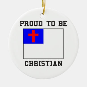 Adorno De Cerámica Bandera cristiana