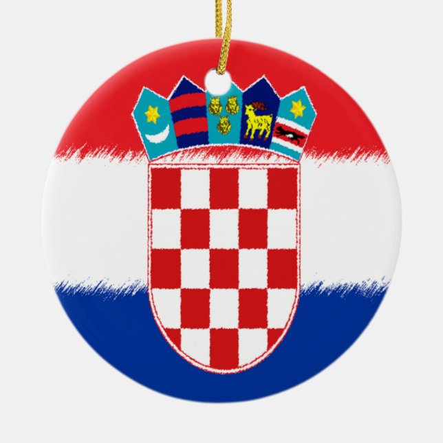 Adorno De Cerámica Bandera croata (Frente)