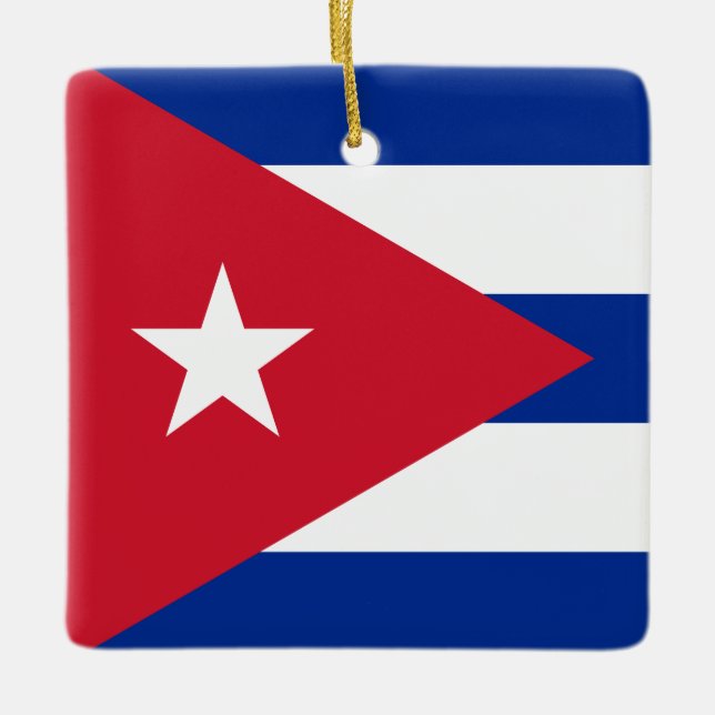 Adorno De Cerámica Bandera cubana (Anverso)