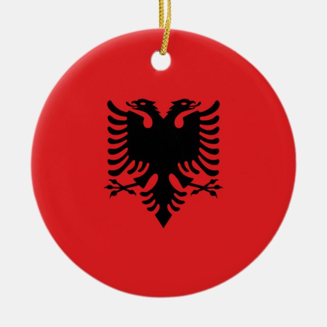 Adorno De Cerámica Bandera de Albania (Frente)
