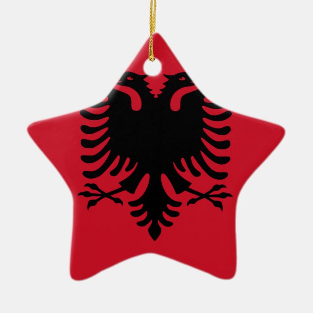 Adorno De Cerámica Bandera de Albania (Frente)