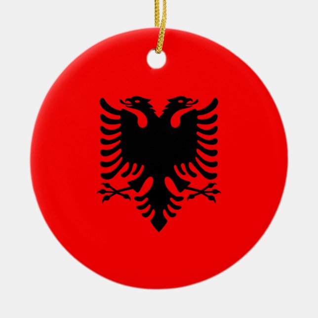 Adorno De Cerámica Bandera de Albania (Frente)