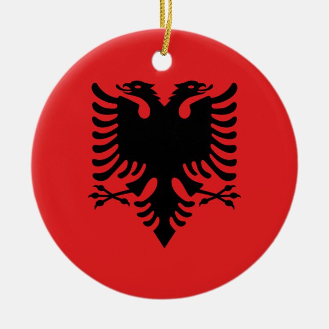 Adorno De Cerámica Bandera de Albania - Flamuri i Shqipërisë (Frente)