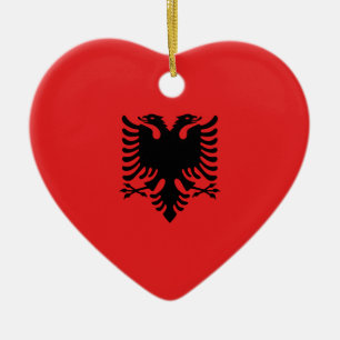 Adorno De Cerámica Bandera de Albania - Flamuri Kombëtar - bandera