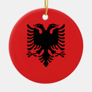 Adorno De Cerámica Bandera de Albania - Flamuri Kombëtar - bandera