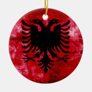 Adorno De Cerámica Bandera de Albania meteorológica