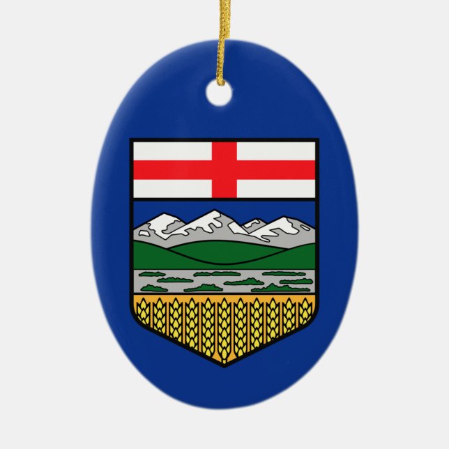 Adorno De Cerámica Bandera de Alberta - CANADÁ (Frente)