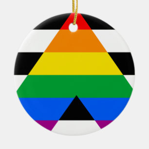 Adorno De Cerámica Bandera de aliado LGBTQ+
