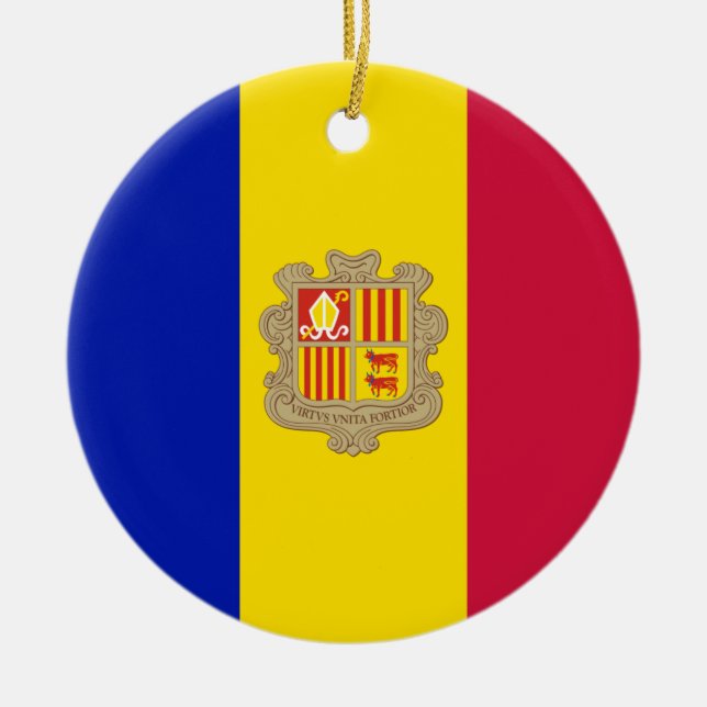 Adorno De Cerámica Bandera de Andorra (Frente)