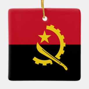 Adorno De Cerámica Bandera de Angola