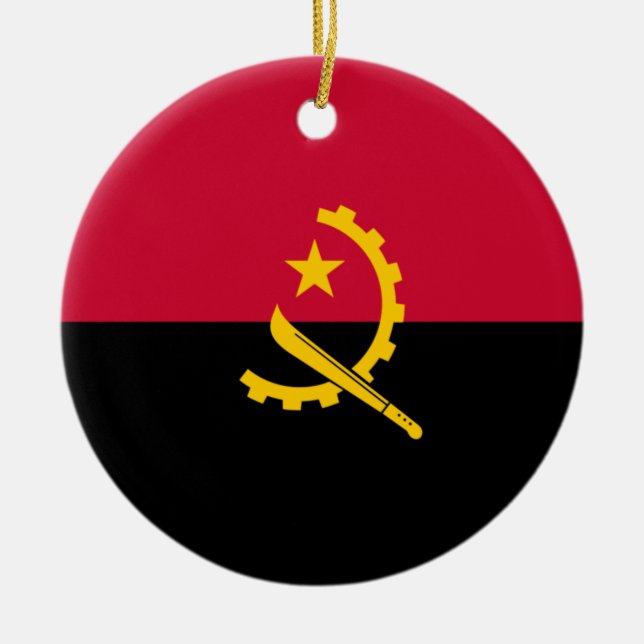 Adorno De Cerámica Bandera de Angola (Frente)