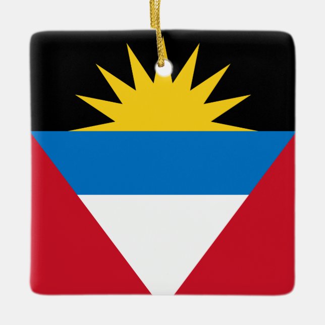 Adorno De Cerámica Bandera de Antigua y Barbuda (Anverso)