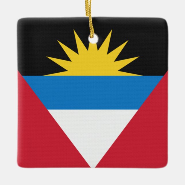 Adorno De Cerámica Bandera De Antigua Y Barbuda (Anverso)