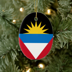 Adorno De Cerámica Bandera de Antigua y Barbuda