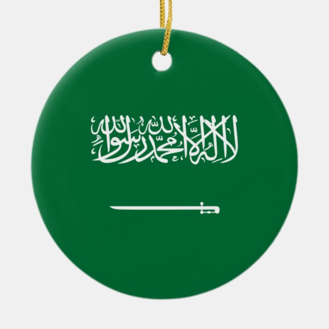 Adorno De Cerámica Bandera de Arabia Saudita (Frente)