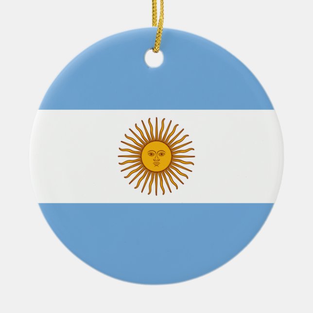 Adorno De Cerámica Bandera de Argentina (Frente)