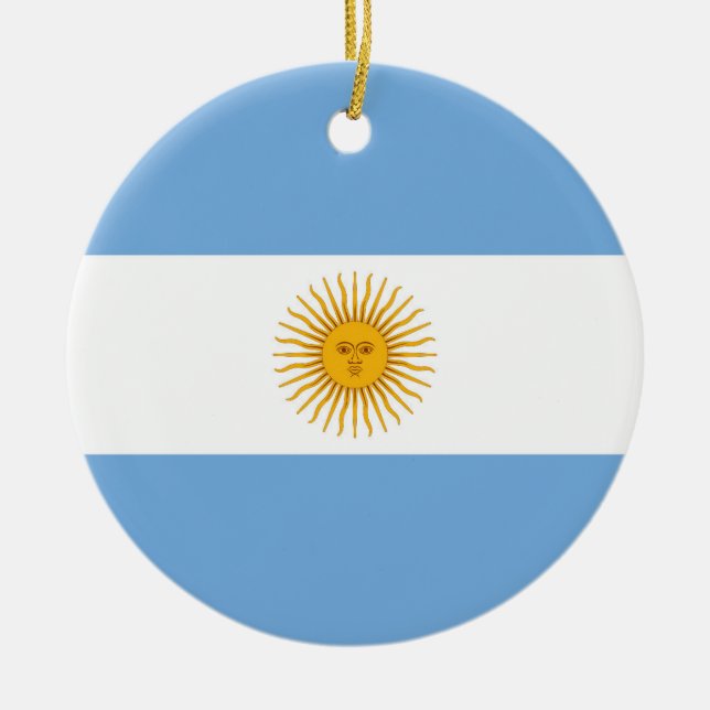 Adorno De Cerámica Bandera de Argentina (Frente)
