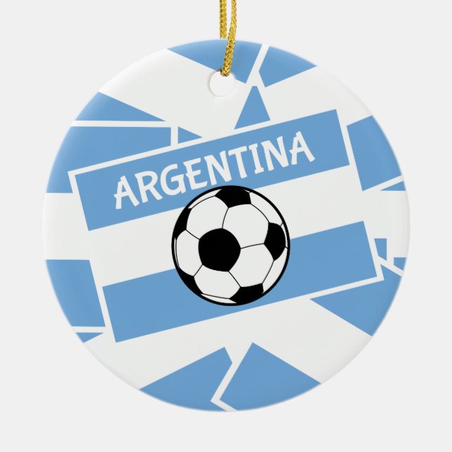 Adorno De Cerámica Bandera de Argentina en el fútbol (Frente)