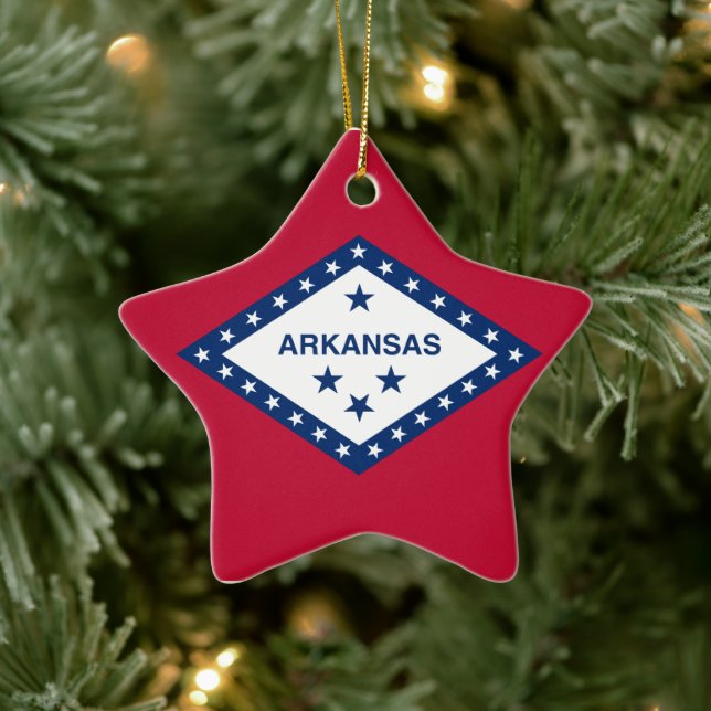 Adorno De Cerámica Bandera de Arkansas (Árbol)
