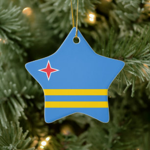 Adorno De Cerámica Bandera de Aruba