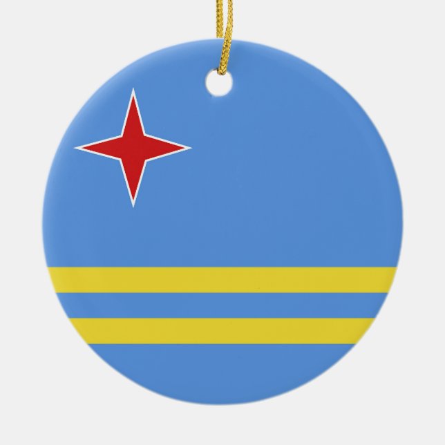 Adorno De Cerámica Bandera de Aruba (Frente)