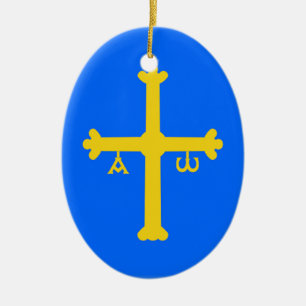 Adorno De Cerámica Bandera de Asturias (España)