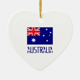 Adorno De Cerámica Bandera de Australia y palabra