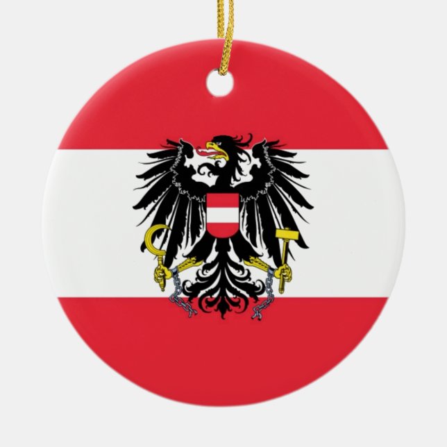 Adorno De Cerámica Bandera de Austria - Flagge Österreichs (Frente)