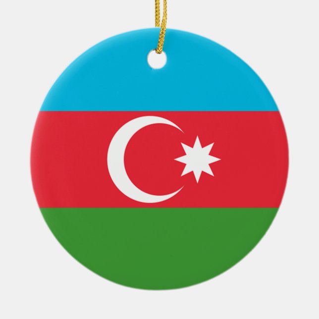 Adorno De Cerámica Bandera de Azerbaiyán (Frente)