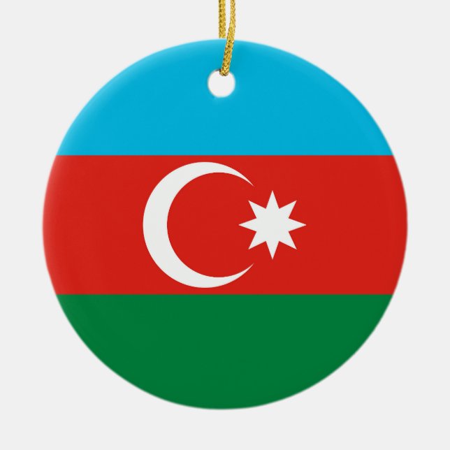 Adorno De Cerámica Bandera de Azerbaiyán (Frente)