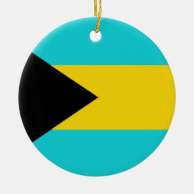 Adorno De Cerámica Bandera de Bahamas (Frente)