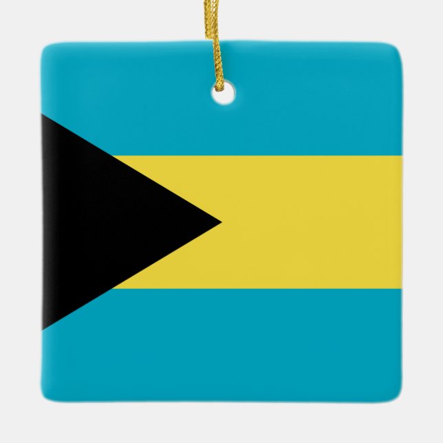 Adorno De Cerámica Bandera de Bahamas (Anverso)