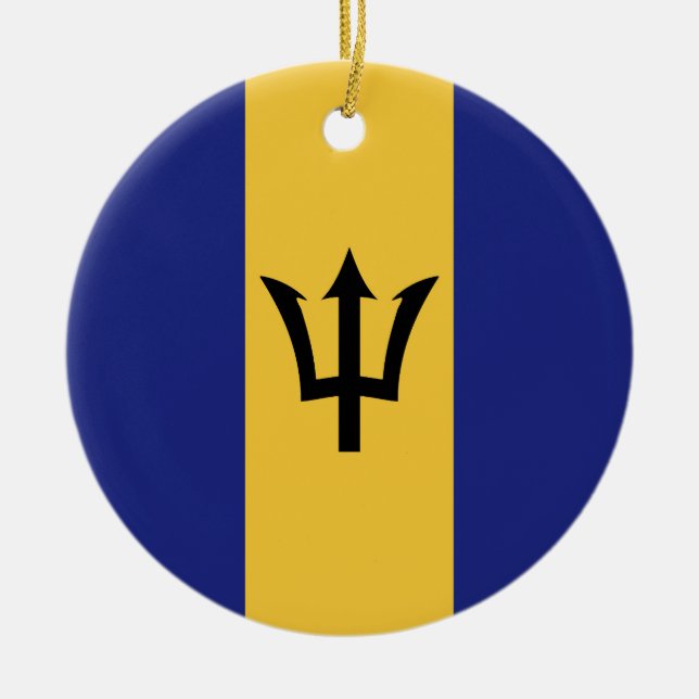 Adorno De Cerámica Bandera de Barbados (Frente)