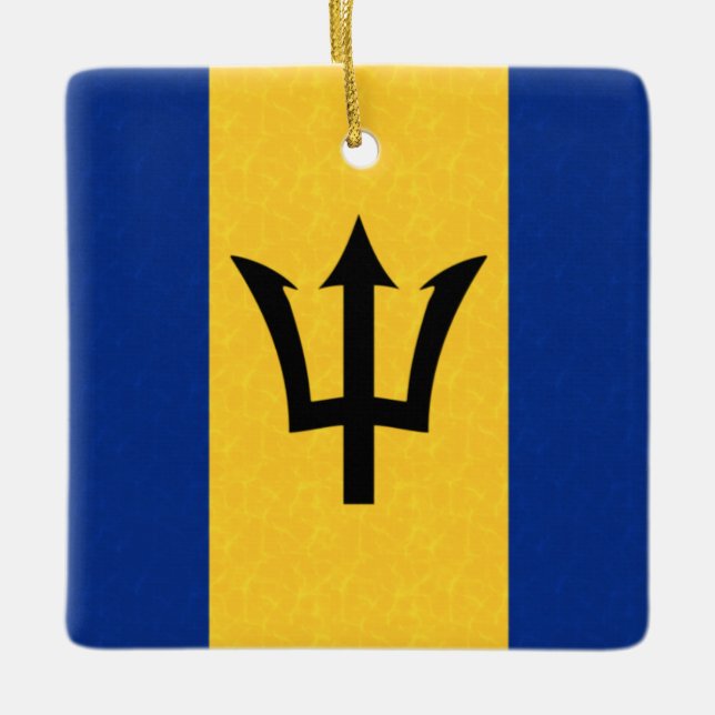 Adorno De Cerámica Bandera de Barbados (Anverso)