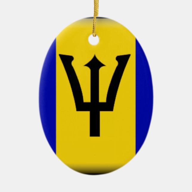 Adorno De Cerámica Bandera de Barbados (Frente)
