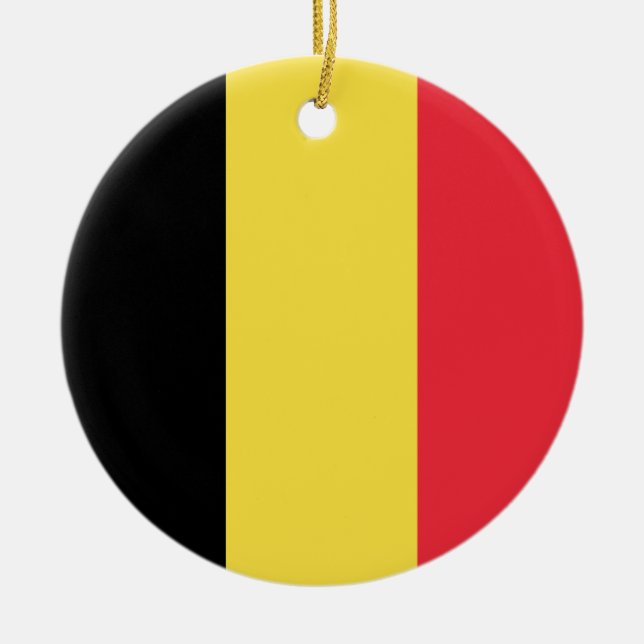 Adorno De Cerámica Bandera de Bélgica (Frente)