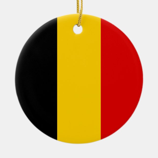 Adorno De Cerámica Bandera de Bélgica (Frente)