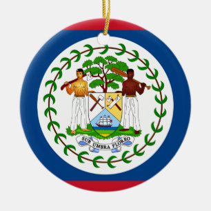 Adorno De Cerámica Bandera de Belice