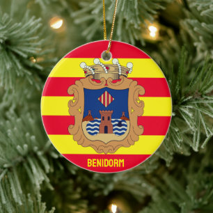 Adorno De Cerámica Bandera de Benidorm - Comunidad Valenciana (ESP)