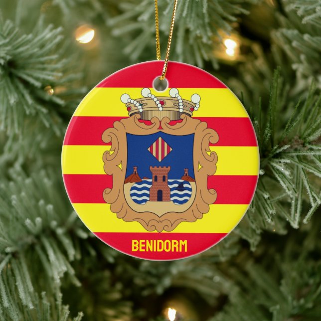 Adorno De Cerámica Bandera de Benidorm - Comunidad Valenciana (ESP) (Árbol)