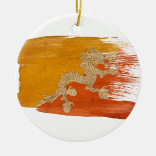 Adorno De Cerámica Bandera de Bhután