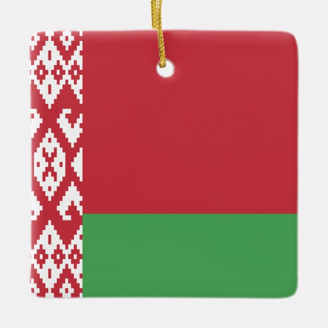 Adorno De Cerámica Bandera de Bielorrusia (Anverso)