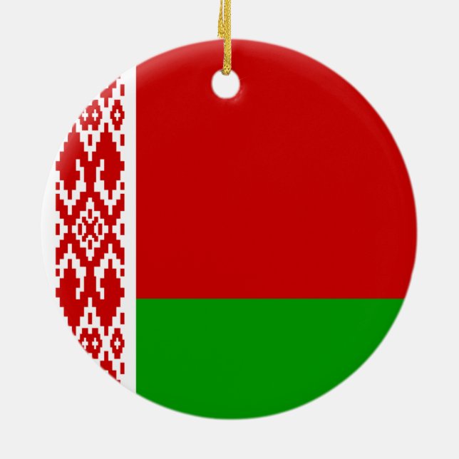 Adorno De Cerámica Bandera de Bielorrusia (Atrás)