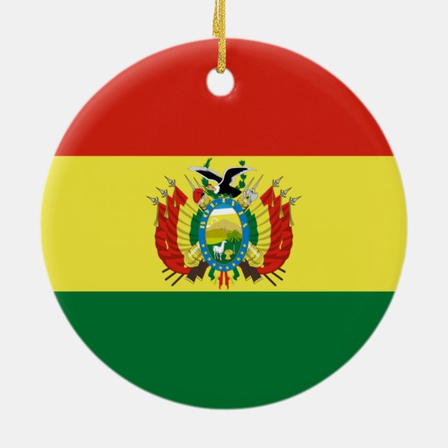 Adorno De Cerámica Bandera de Bolivia (Atrás)