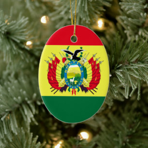 Adorno De Cerámica Bandera de Bolivia