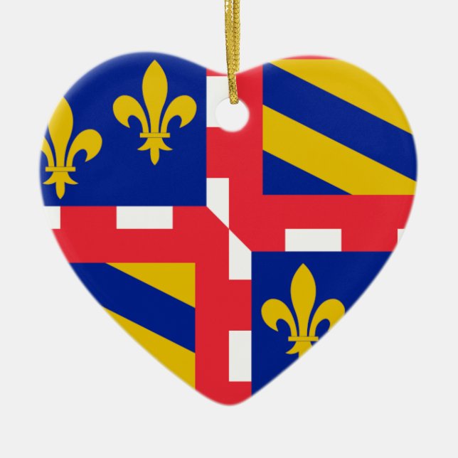 Adorno De Cerámica Bandera de Borgoña (Francia) (Frente)