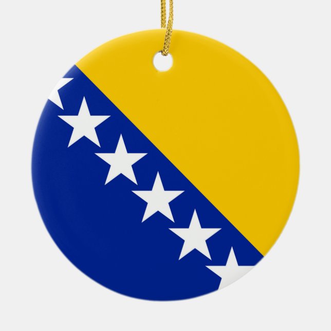 Adorno De Cerámica Bandera de Bosnia y Herzegovina (Frente)