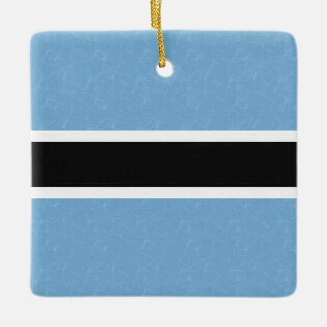 Adorno De Cerámica Bandera de Botsuana con agua deslumbrante (Anverso)