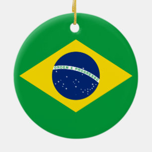 Adorno De Cerámica Bandera de Brasil
